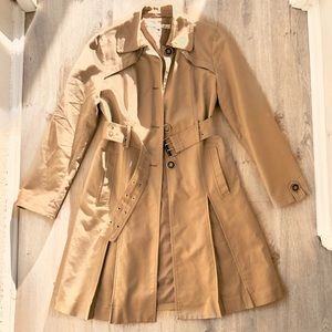 Kenneth Cole Classic Tan Nude Long Trench Coat
